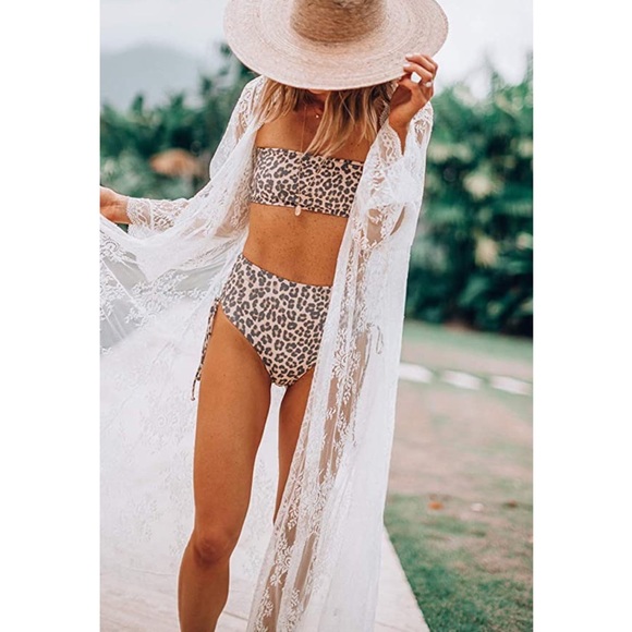 Gorgeous Long White Lace Beach Robe Cover Up - Picture 9 of 16